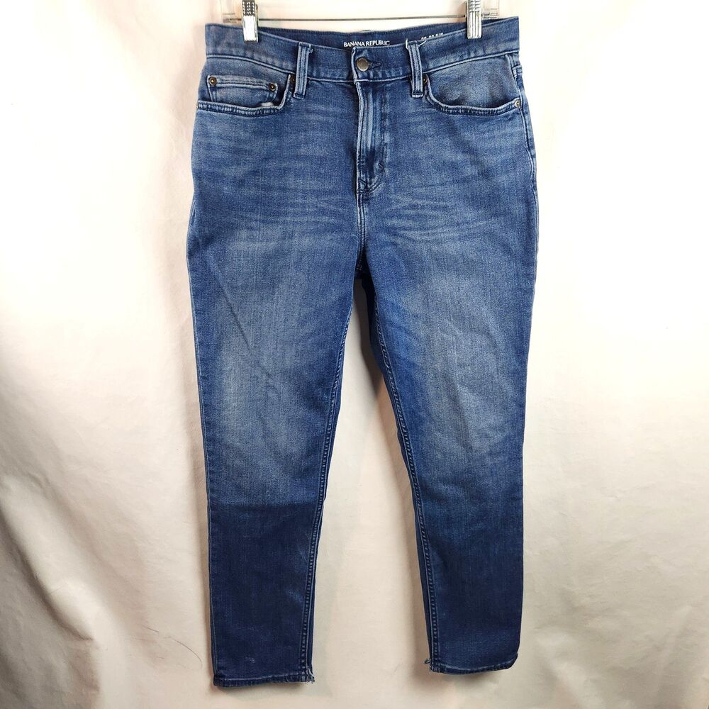Banana Republic Travel Jeans Mens 32x30 Blue Slim Fit Medium Wash Stretch Denim